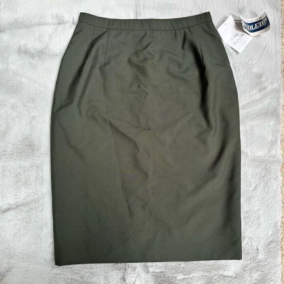 Pendleton Petite Olive Green Wool Blend Pencil Skirt, Size 10 - Picture 1 of 6